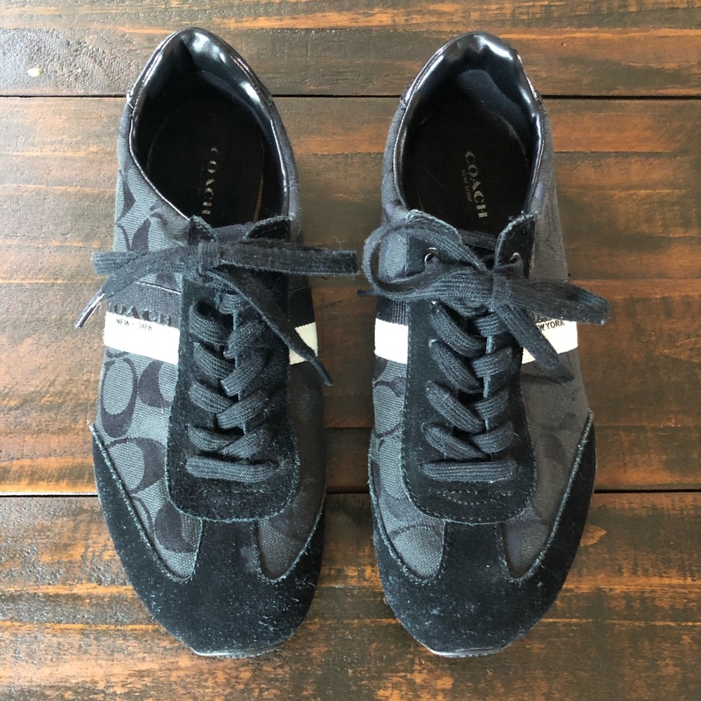 Coach Kortney Patent Leather Suede Sneakers; size 8.5 ; excellent quality